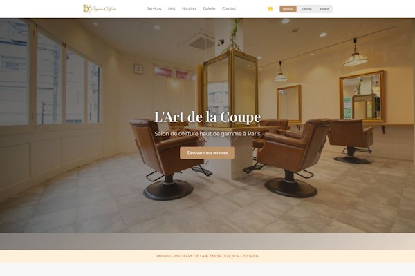 Site cle en main pour salon de coiffure