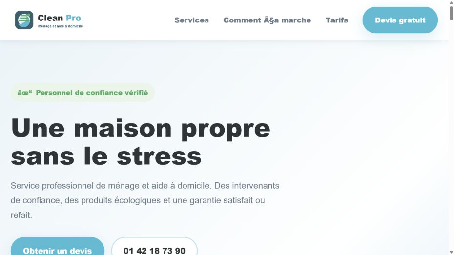 Entreprise de Menage